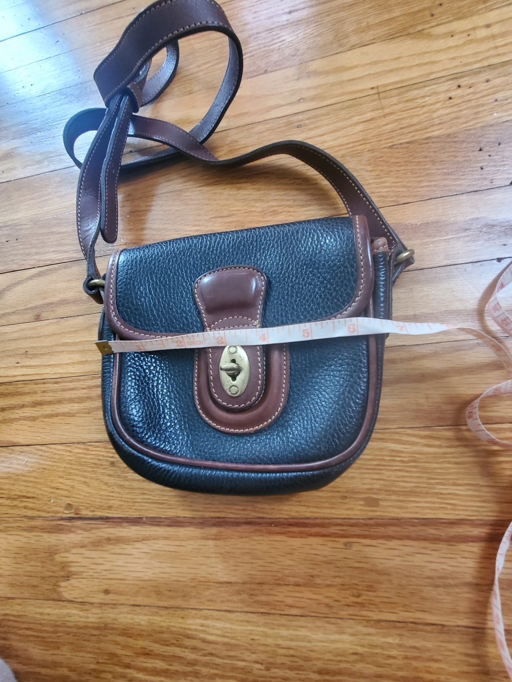 Coach Black and Brown Pebbled Leather Crossbody Bag - Picture 9 of 12